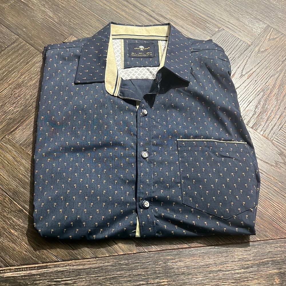 Craft Flow palm tree short sleeve button down